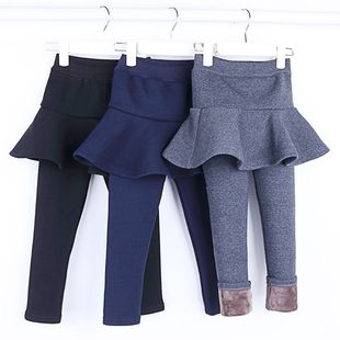 girls winter thicken warm dress trousers kids leggings pants
