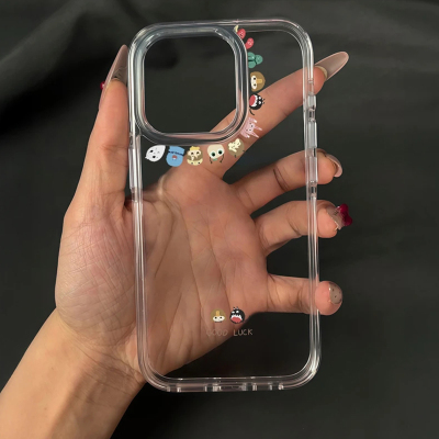 卡通围圈小怪兽适用苹果16pro手机壳iPhone15新款17/13华为mate60荣耀200防摔小米14透明vivo全包oppo软壳k70