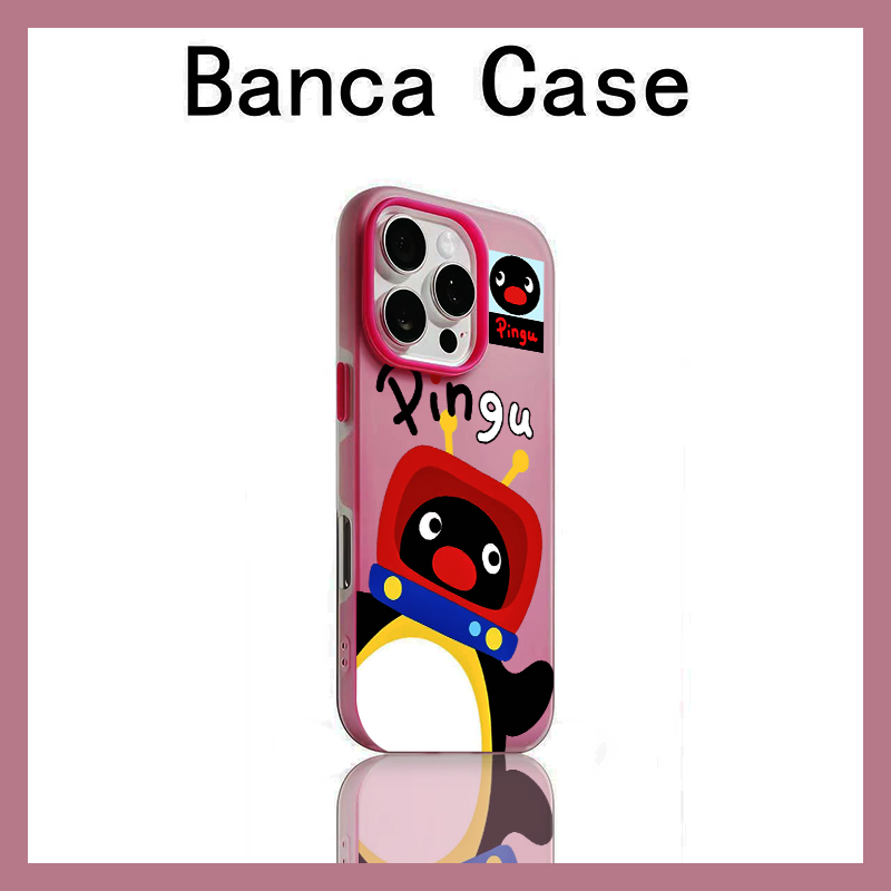 电视机小企鹅FG适用iPhone16promax手机壳苹果17pro新款15promax多巴胺13肤感果冻壳12防摔14plus可爱1软壳16