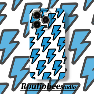 蓝色闪电适用苹果16pro手机壳iPhone15promax新款 13小米15菲林vivo全包oppo硬壳 14华为mate60荣耀p70防摔12