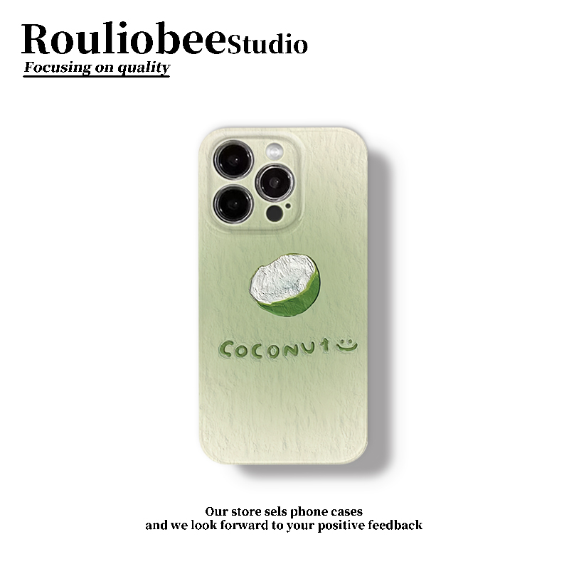 可爱椰子适用苹果16pro手机壳iPhone15promax新款14华为mate60荣耀p70防摔12/13小米15菲林vivo全包oppo硬壳