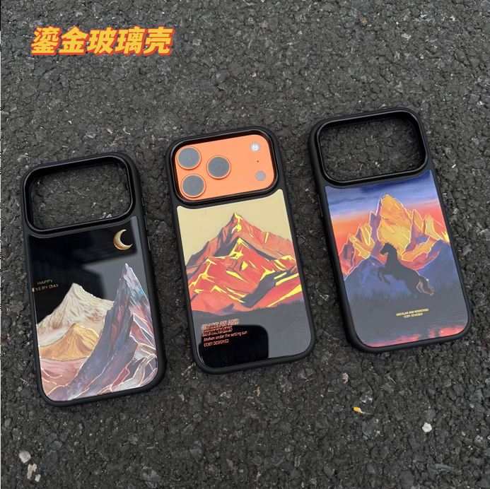 日照金山鎏金适用iphone17promax手机壳苹果15pro新款16promax潮牌13高级感12保护套11男生华为mate70小米17