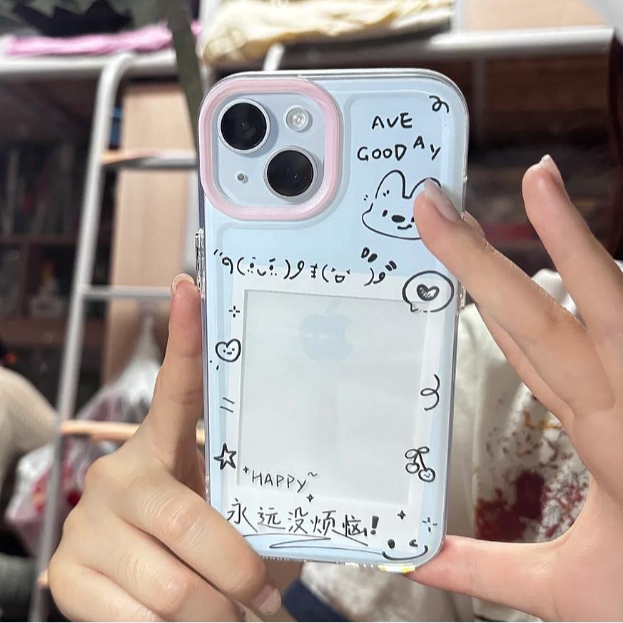趣味镂空相框适用苹果16pro手机壳iPhone15promax新款13华为mate60荣耀200/12小米14透明vivo全包oppo软壳k70