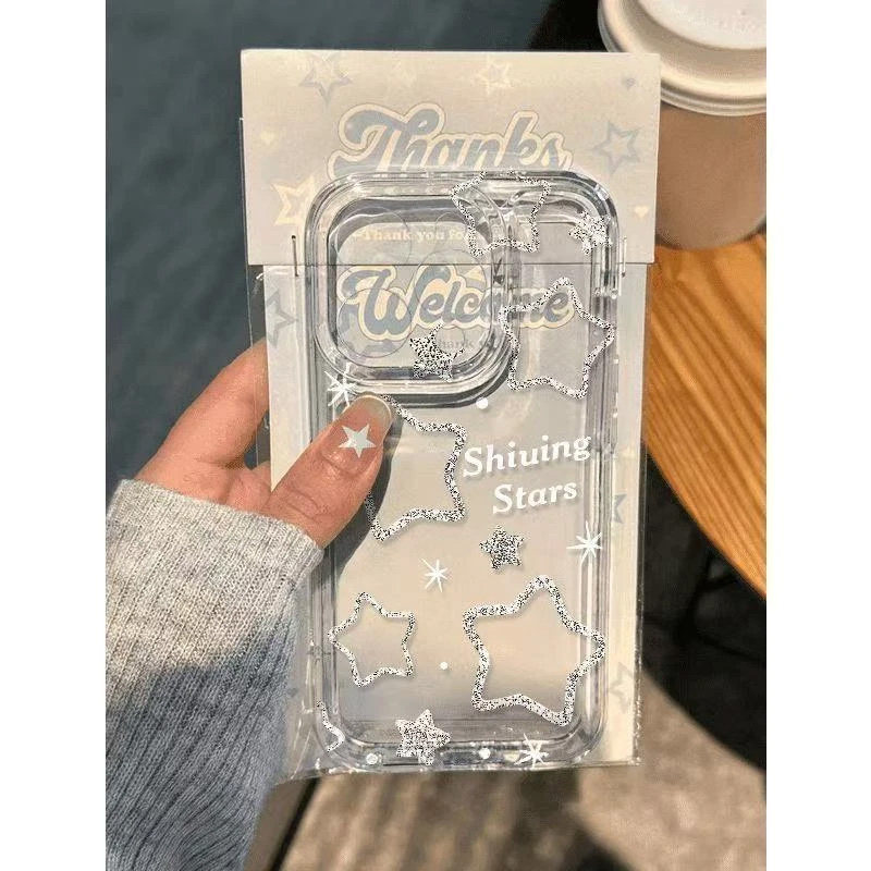 小众星星适用苹果16pro手机壳iPhone15promax新款13华为mate60荣耀200防摔12小米14透明vivo全包oppo软壳k70