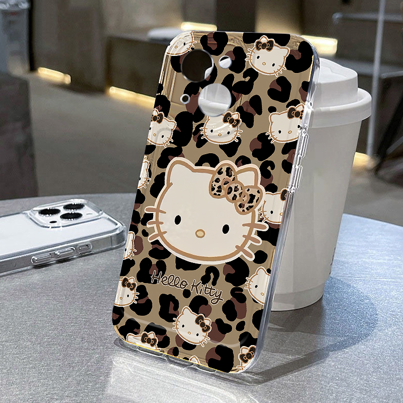 豹纹KT猫手机壳防摔全包插画