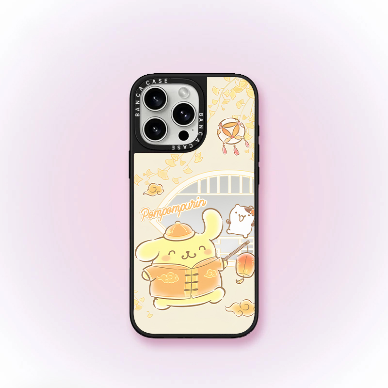 可爱黄色布丁狗适用iPhone16promax手机壳苹果15pro新款14promax卡通13潮牌镜面12保护套11防摔15plus闺蜜款