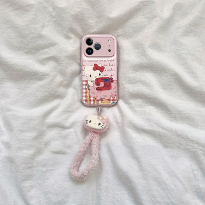 裁缝凯蒂猫适用苹果16手机壳iPhone15promax新款17华为mate70荣耀300毛绒挂绳vivos20卡通oppo小米14糖果气垫