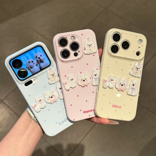 波点西高地适用iPhone16promax手机壳苹果13菲林华为mate70公仔vivo小米17防摔oppo一加15硬壳红米k80荣耀500