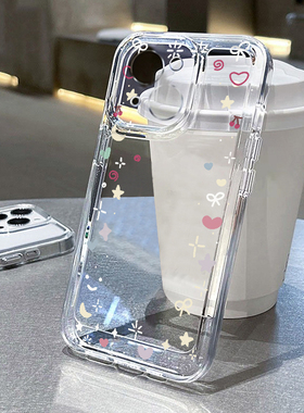 环绕星星适用苹果16手机壳iPhone15promax新款17华为mate70荣耀200防摔13小米14透明vivox200全包oppo软壳k80