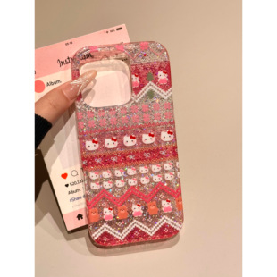 闪粉小kitty适用苹果15promax手机壳iphone14pro新款 xr潮壳xsmax 16promax可爱卡通13小众12保护套防摔11时尚