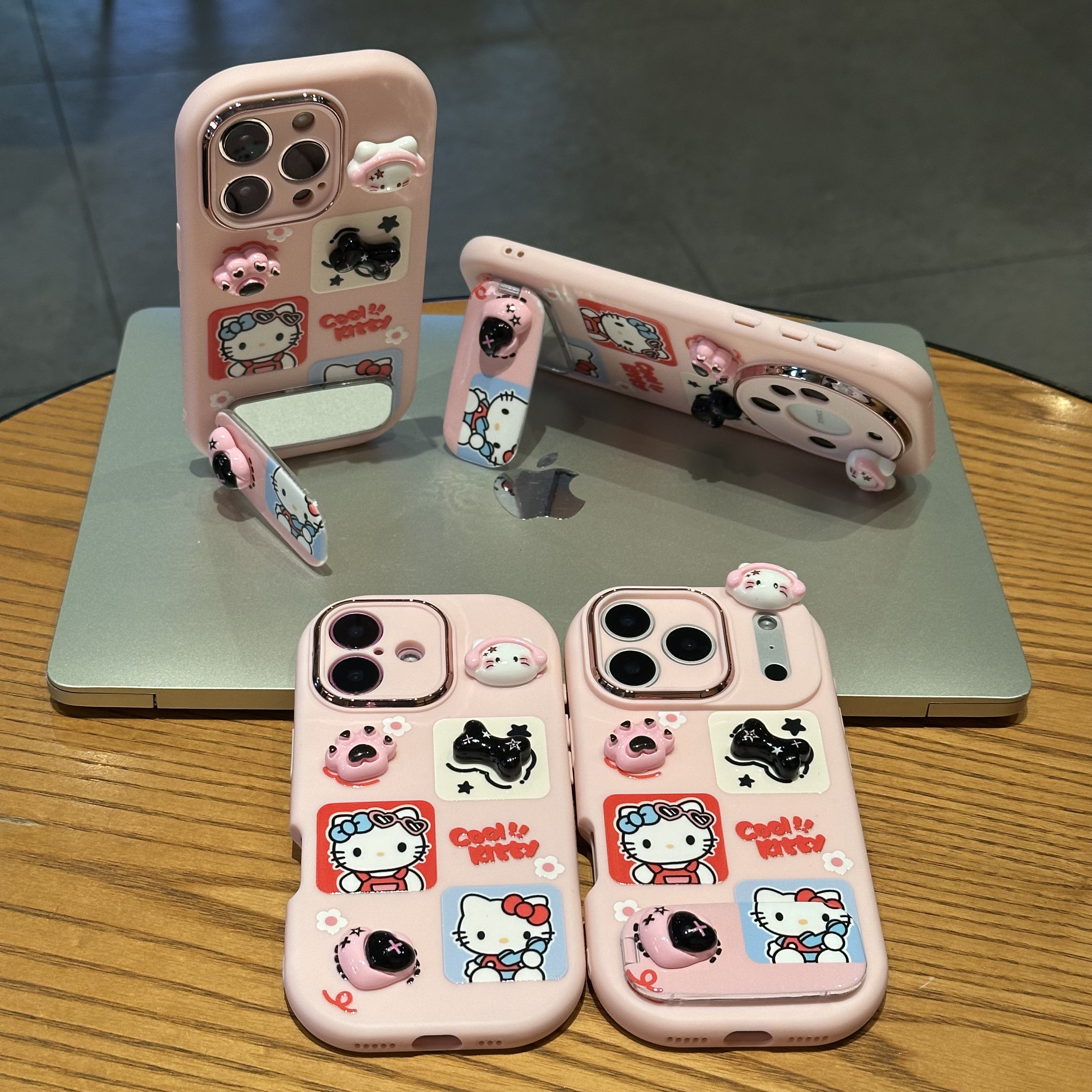 听歌kitty适用iphone16promax手机壳苹果17支架15华为p70卡通vivos20小米14金属胖妹oppo13红米k80荣耀12软壳