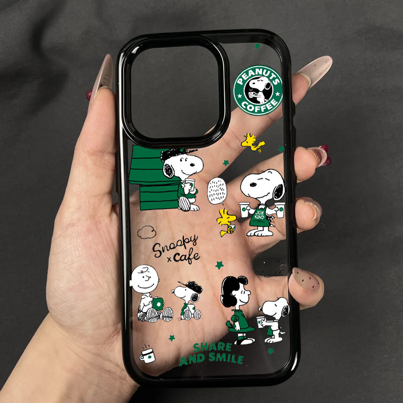 史努比查理适用iPhone15promax手机壳苹果14pro新款16promax可爱卡通13趣味12保护套11透明亚克力14plus防摔