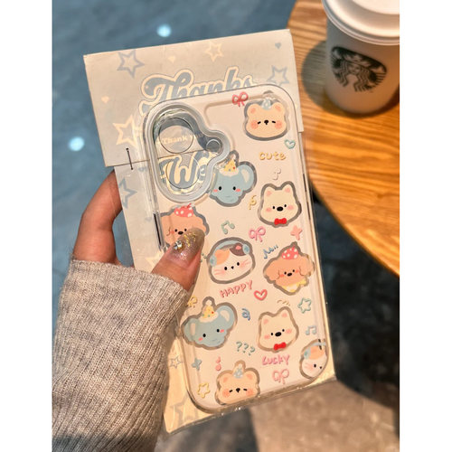 可爱趣味全包超薄插画手机壳防摔