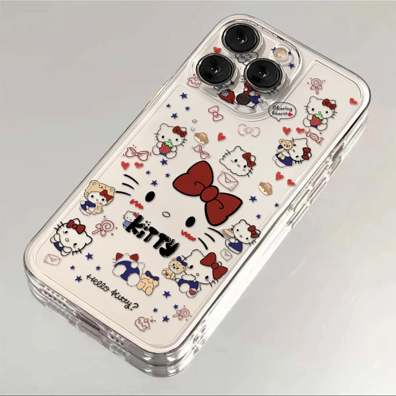 蝴蝶结KT适用苹果16pro手机壳iPhone15promax新款13华为mate60荣耀200防摔12小米14透明vivo全包oppo软壳k70