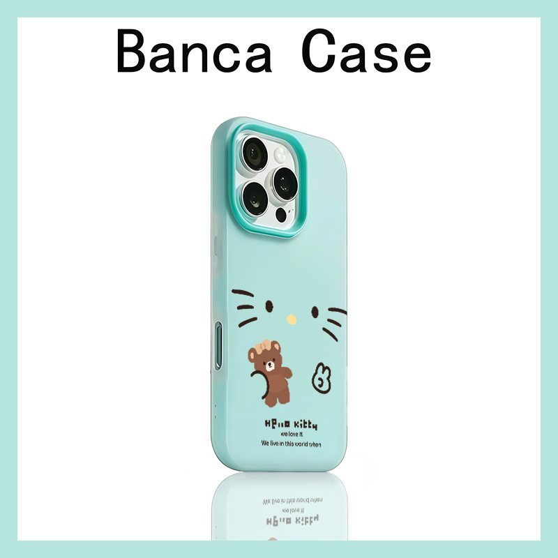 Kitty表情小熊适用iPhone16promax手机壳苹果15pro新款14promax肤感13果冻壳12保护套11防摔16plus卡通17pro