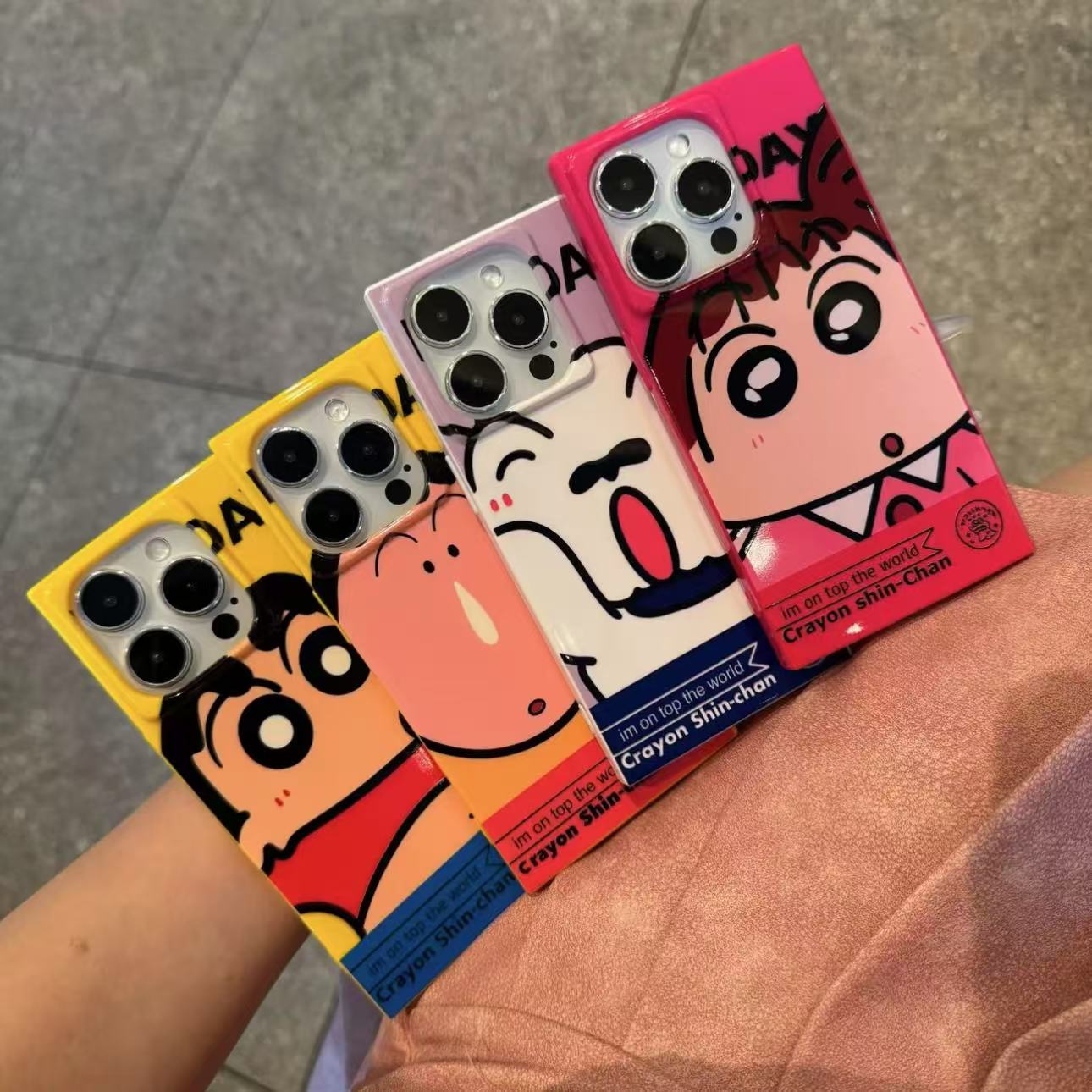 封面蜡笔小新适用iPhone15promax手机壳苹果14pro新款16promax创意13趣味12防摔保护套11冰晶方块15plus透明