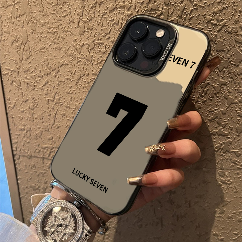 幸运数字简约个性苹果镭射手机壳