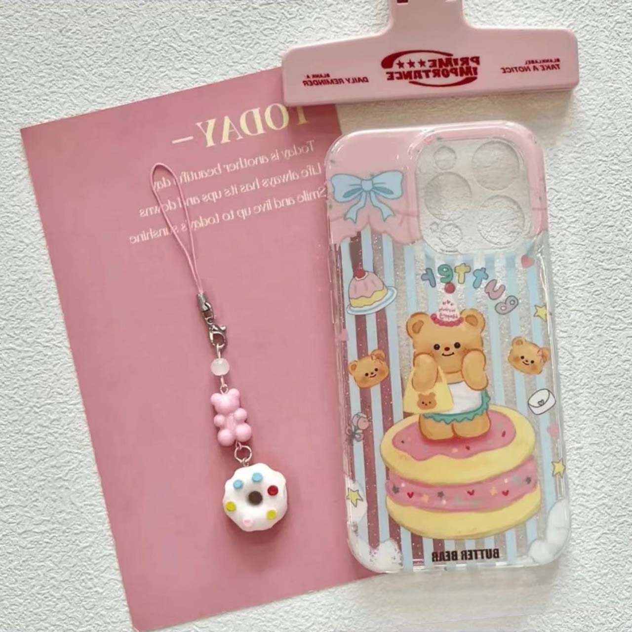 黄油小熊适用苹果13手机壳iPhone15promax新款12/16华为mate60荣耀90防摔11小米14透明vivox100全包oppo软k70