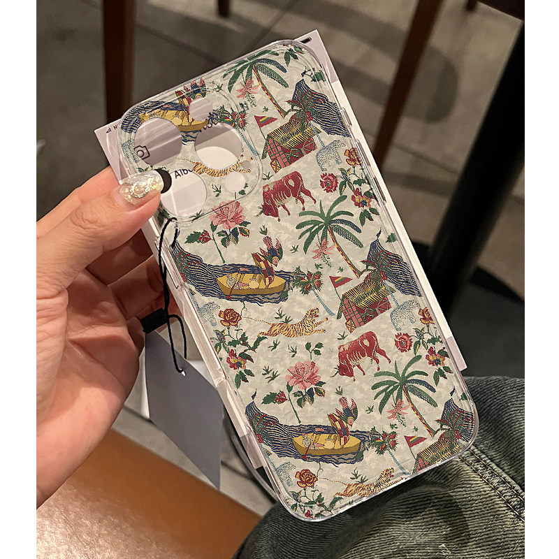椰子小船动物适用苹果16pro手机壳iPhone15promax新款13华为mate60荣耀200防摔12小米14透明vivo全包oppo软壳