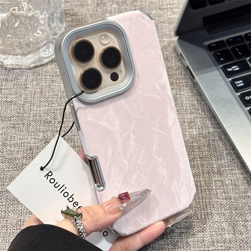 粉色雪山纹贴皮适用苹果17promax手机壳iPhone15新款16华为p70荣耀300时尚vivos20套oppo小米14红米13防摔12