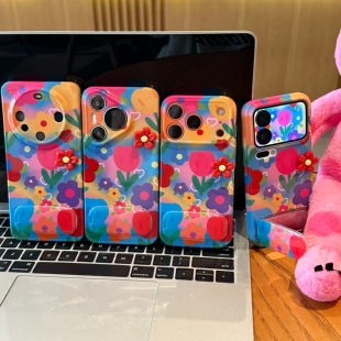 多巴胺花朵适用iphone16promax手机壳苹果17菲林华为mate70清新vivox200菲林小米opporeno13红米k80荣耀300硬