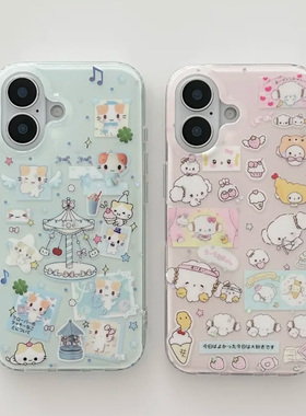古早小猫适用苹果16手机壳iPhone17promax新款p70华为mate60荣耀300可爱vivos20卡通oppo小米14红米13/15防摔