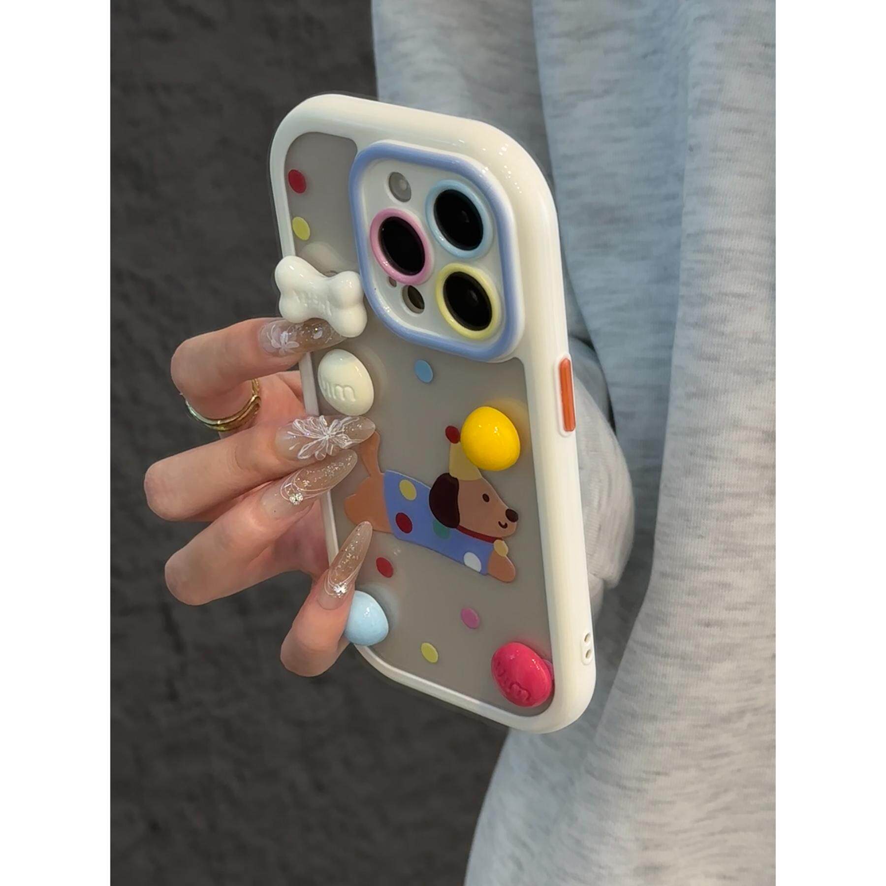 高颜值波点奶油壳适用苹果16pro手机壳iPhone15promax新款12/p70华为mate60荣耀200女vivooppo小米14红米k80