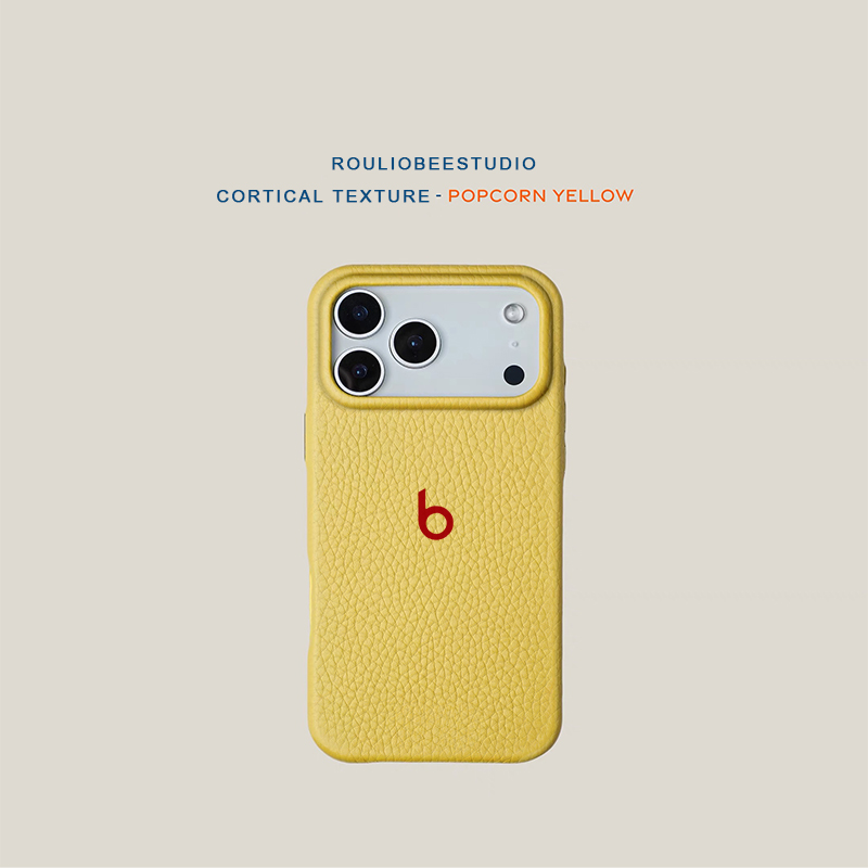 Beats字母皮纹适用苹果17pro手机壳iphone15pro新款16promax肤感11简约纯色14保护套12华为mate70时尚p60男女