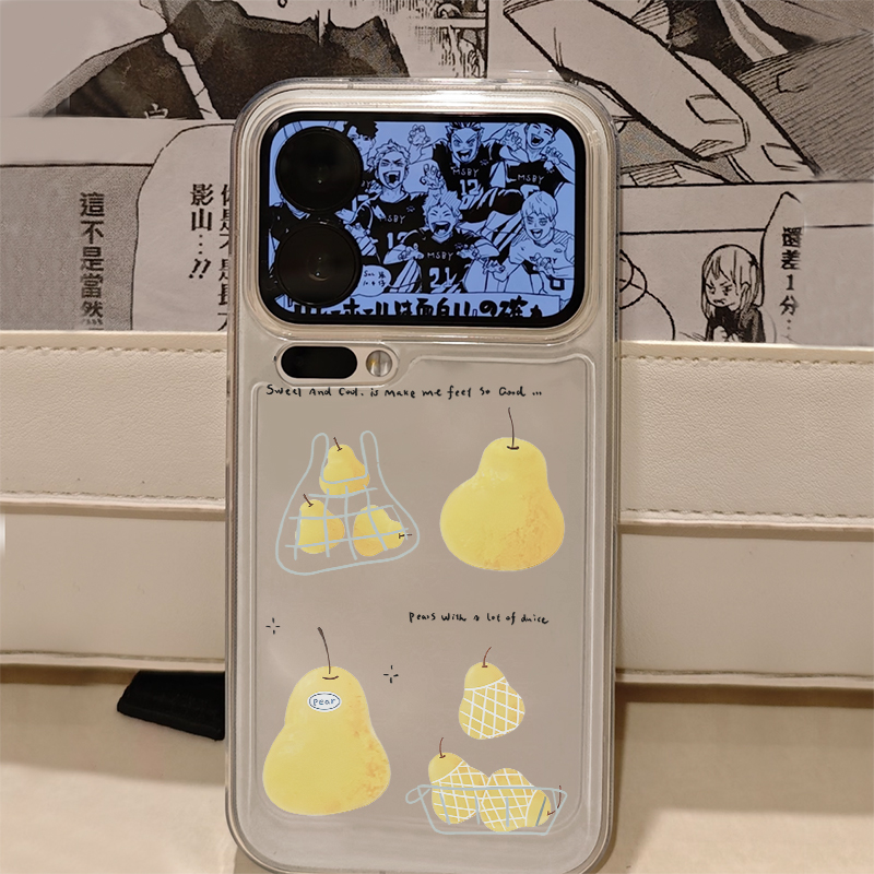 购物袋雪梨子适用苹果17手机壳iPhone15promax新款16华为p70荣耀300防摔13小米14透明vivo全包oppo软壳findx8