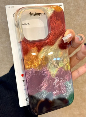 晕染锡纸纹适用苹果16手机壳iPhone15promax新款12华为mate60荣耀vivox100时尚oppok70小米14红米note13女款