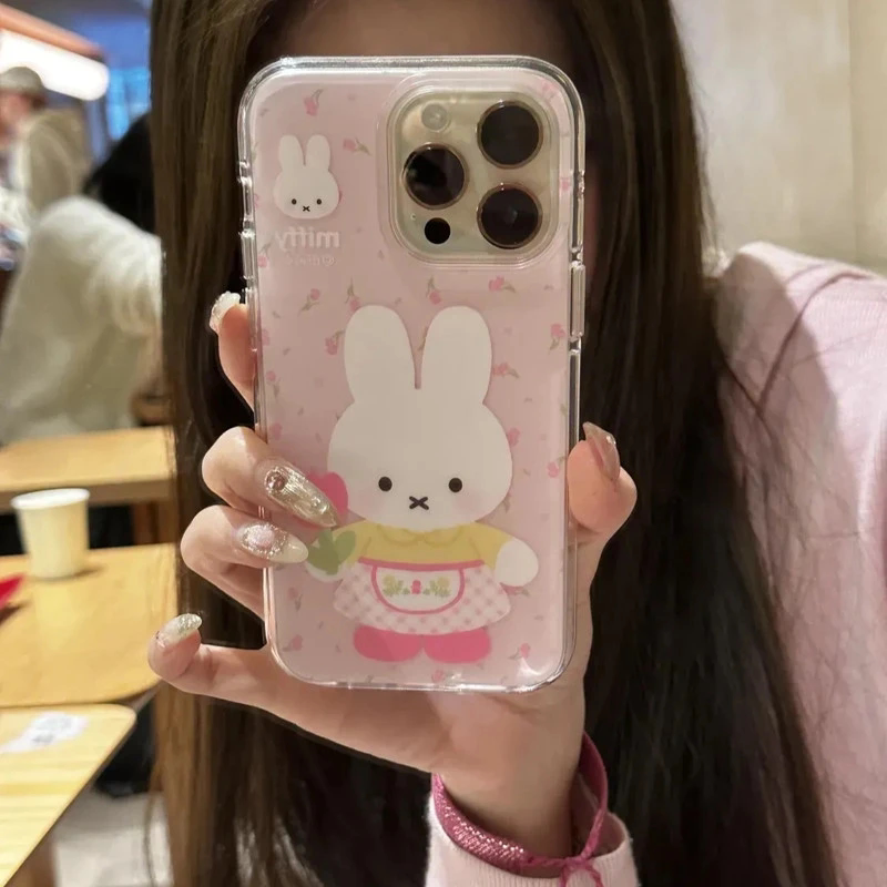 玫瑰兔兔适用苹果16手机壳iPhone15promax新款p70