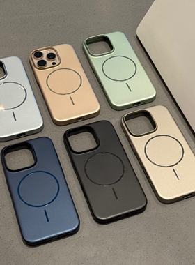 超薄金属磁吸适用iPhone16promax手机壳苹果14pro新款15promax简约13时尚12保护套11防摔15plus硬壳17pro小众