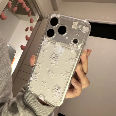白蝴蝶结猫咪适用苹果17pro手机壳iPhone15promax新款16pro华为p70荣耀300防摔13小米14透明vivo全包oppo软壳