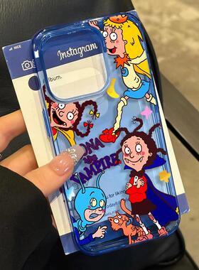 ins紫色蒙娜小魔女适用苹果15promax手机壳iphone14pro新款16promax可爱卡通13小众12保护套防摔11硅胶15软壳