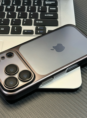 黑色电镀pc适用iphone17promax手机壳新款苹果17自带镜头膜16promax全包15磨砂散热防摔14plus高级感13透明12