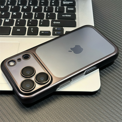 黑色电镀pc适用iphone17promax手机壳新款苹果17自带镜头膜16promax全包15磨砂散热防摔14plus高级感13透明12