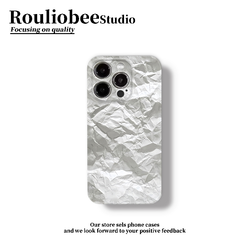 白色褶皱适用苹果16pro手机壳iPhone15promax新款14华为mate60荣耀p70防摔12/11小米13菲林硬壳vivo全包oppo