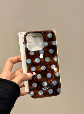 韩系波点适用苹果16手机壳iPhone15promax晕染新款12华为mate60荣耀vivox100时尚oppok70小米14红米note13女