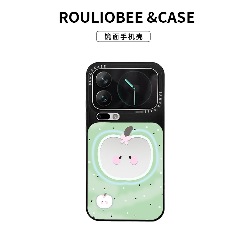 波点青苹果华为mate70荣耀vivox200潮牌oppo小米17镜面壳13红米note14适用苹果16promax手机壳iPhone15新款17
