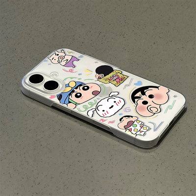 嘟嘴小新适用苹果16手机壳iPhone15promax新款13华为mate70荣耀300卡通vivoiqooz9x半包oppo小米15红米12超薄