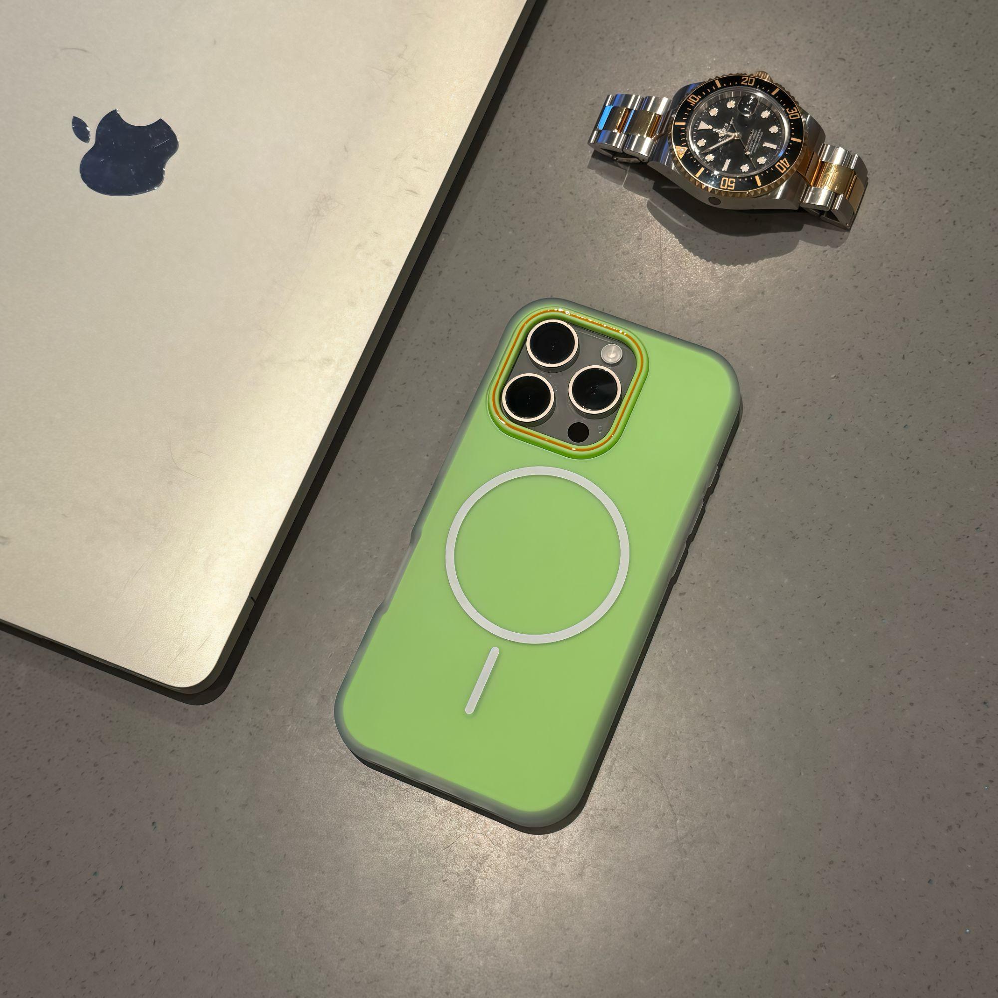 绿色果冻磁吸适用iPhone16promax手机壳苹果15promax创意14pro时尚13pro防摔16新款16plus保护套11男女12软壳