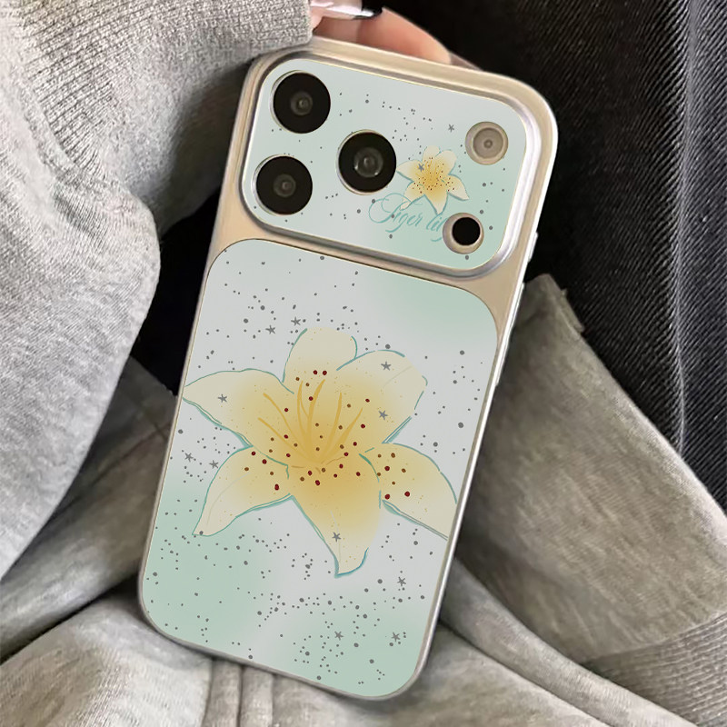 波点百合花适用苹果16promax手机壳iPhone15新款13华为mate80荣耀p70电镀壳opporeno15小米17pro创意12红米14