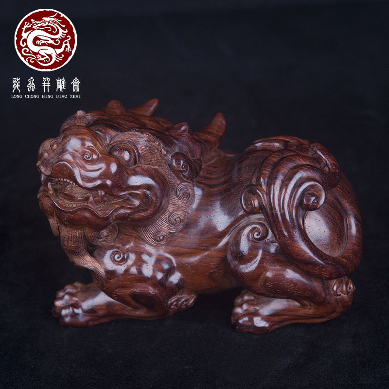 【湘工华艺】海南黄花梨紫油梨貔貅手把件老料大师雕刻吉祥摆件