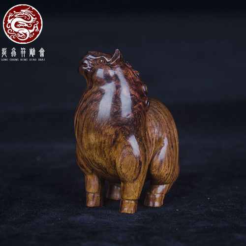 海南黄花梨唐马手把件