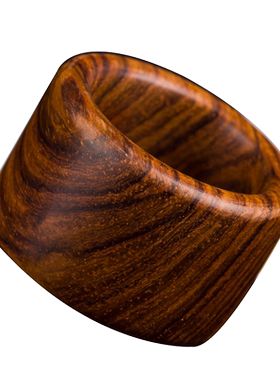 海南黄花梨木虎皮鬼脸纹扳指