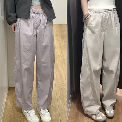 新品常规款女装休闲裤廓形长裤/系腰带弯刀镰刀裤子481028 485273