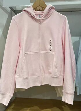 试衣间出品春款休闲运动拉链纯色连帽外套长袖上衣卫衣女装484236