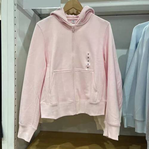 试衣间出品春款休闲运动拉链纯色连帽外套长袖上衣卫衣女装484236
