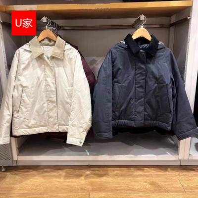 试衣间日系秋冬空气棉服短茄克翻领保暖夹克外套棉衣上衣女479764