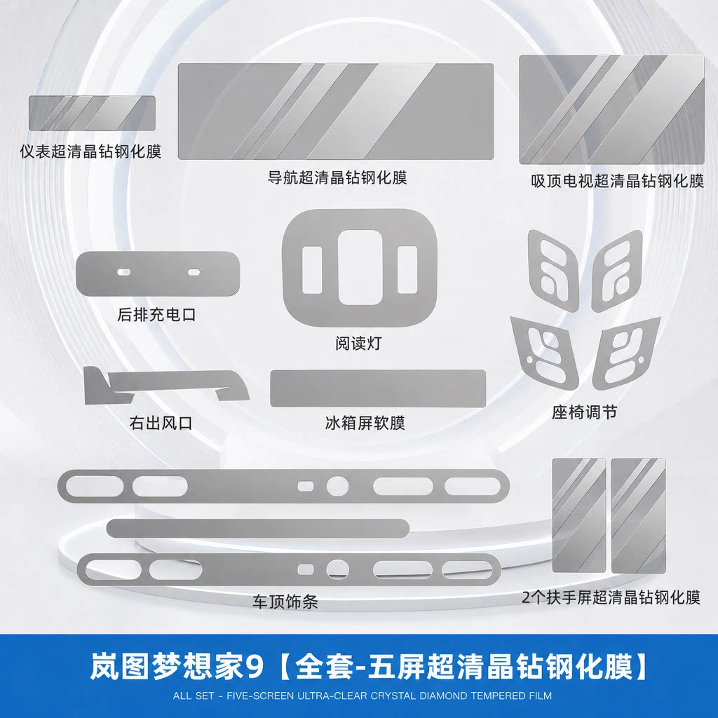 适用岚图梦想家9 phev前脸中网保护膜大灯bc柱轮毂贴膜改装饰配件